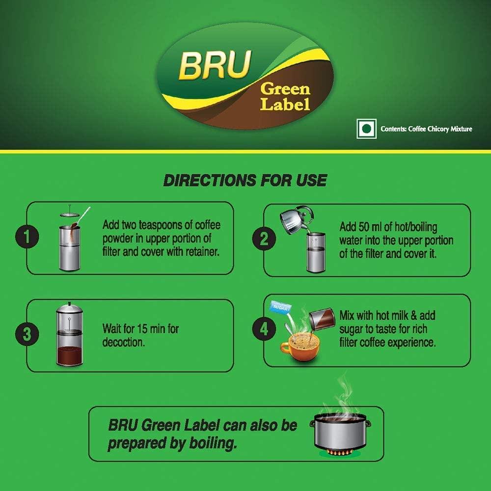 Bru BRU Green Label Coffee Powder, 200g Pouch