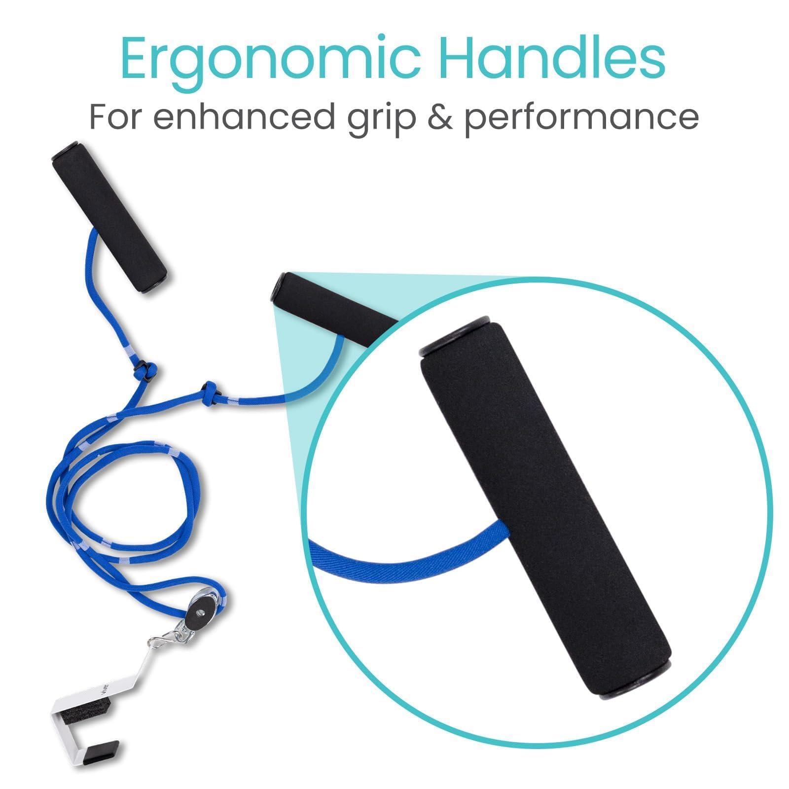 VIVE Shoulder Pulley by Vive - Over Door Rehab Exerciser for Rotator Cuff - Home Cable Arm Rehabilitation Exercise System for Frozen Shoulder, Physical Therapy, Flexibility, Range of Motion and Stretching.