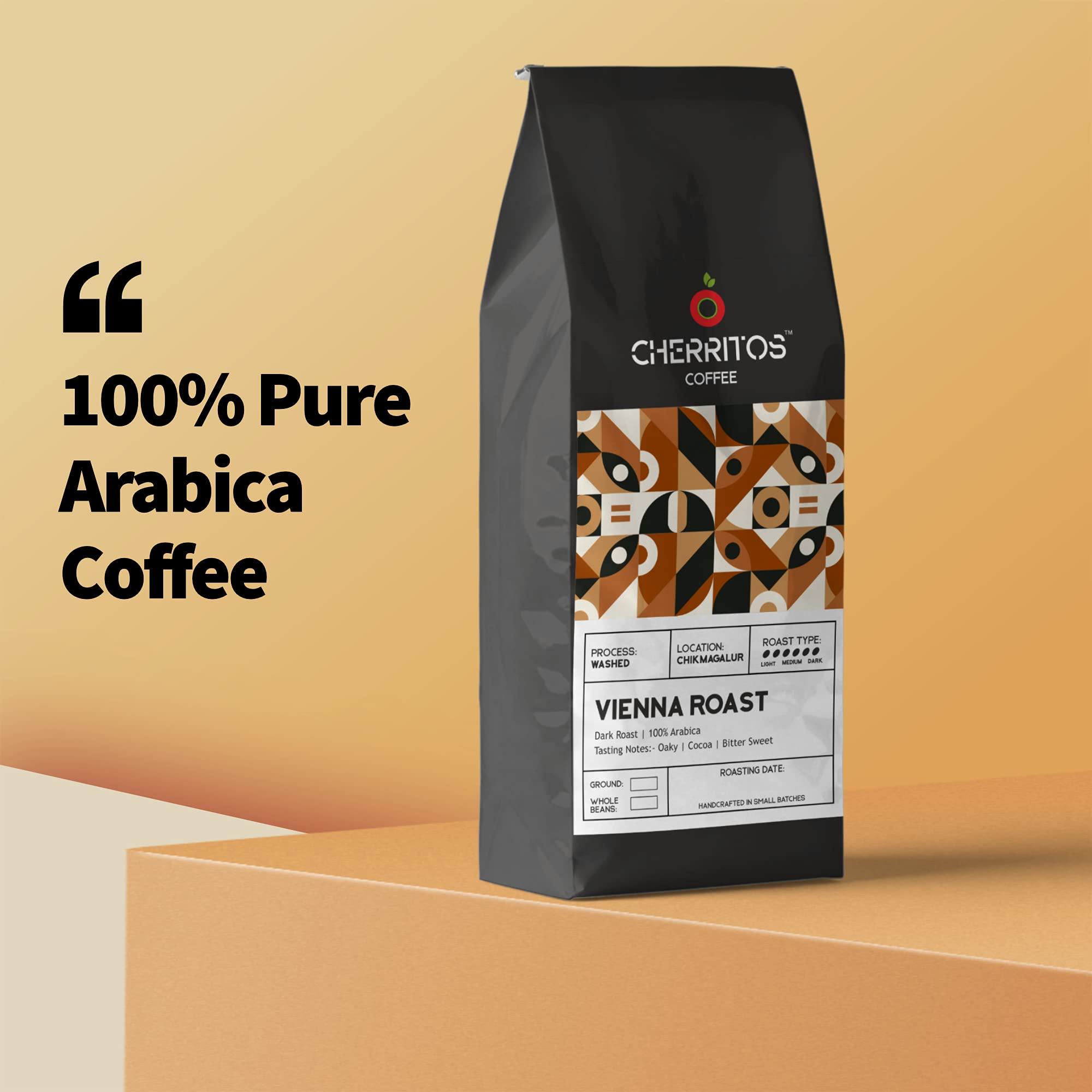 CHERRITOS CHERRITOS Coffee, Vienna Roast (Dark Roast), Arabica Coffee, Freshly Roasted, 250 Grams (Whole Beans)