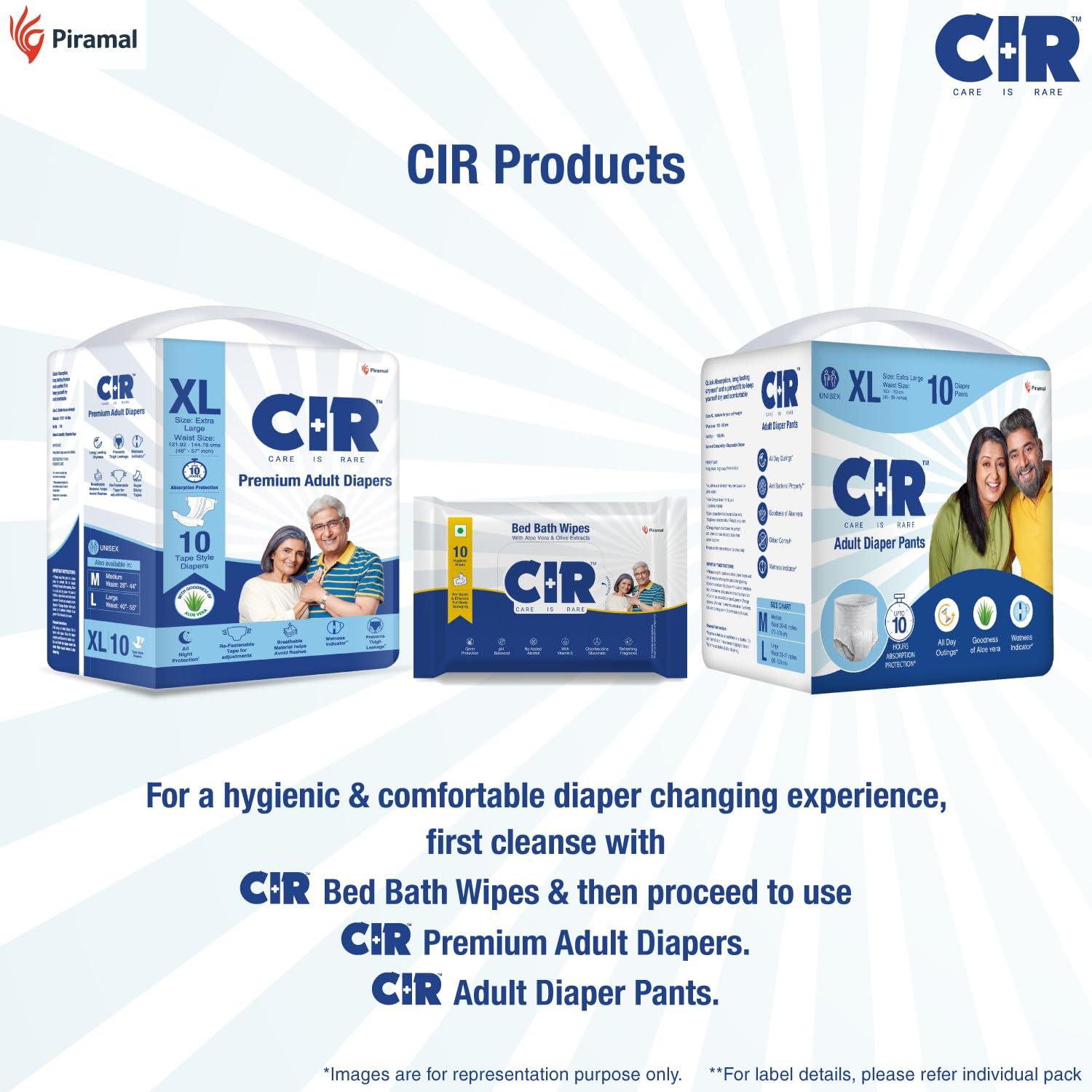 CIR CIR Adult Diaper Pants Style | Adult Diaper Extra Large (XL)|Waist (100-150cm I 40\"-59\") |10 hr Absorption-Protection | Unisex with Wetness Indicator | Odour Control | Goodness of Aloe Vera |100 Units