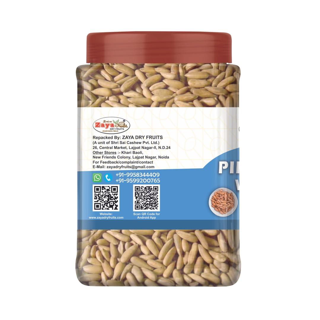 ZAYA DRYFRUITS Zaya Dryfruits Pine Nuts Whole,Chilgoza Saboot, Neze Saboot,Chilgoja With Shells,Inshell Pine Nuts (200G)
