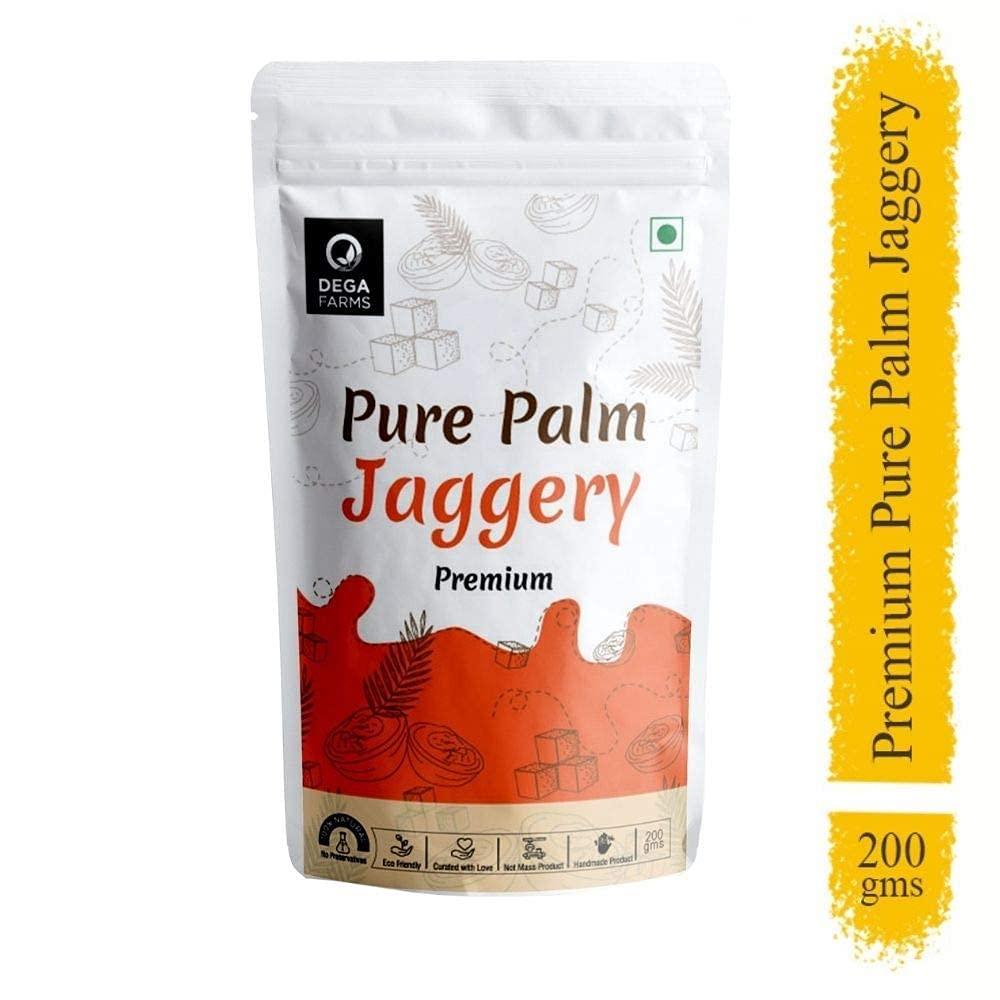 Dega Farms DEGA FARMS Premium Pure Palm Jaggery - 200GM Each ( Pack of 2 )| Made with 100% Pure, Organic & Natural Ingredients - Sedex Certified