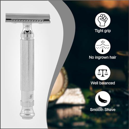 PEARL PEARL Men Shaving Double Edge Safety Razor L-55 ( Close Comb,Chrome)