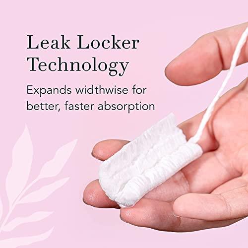 Rael Rael Organic Cotton Compact Tampons - Regular & Super Size, Plant Based Applicator, Chlorine Free, Compact Applicator with Leak Locker Technology (36 Count)