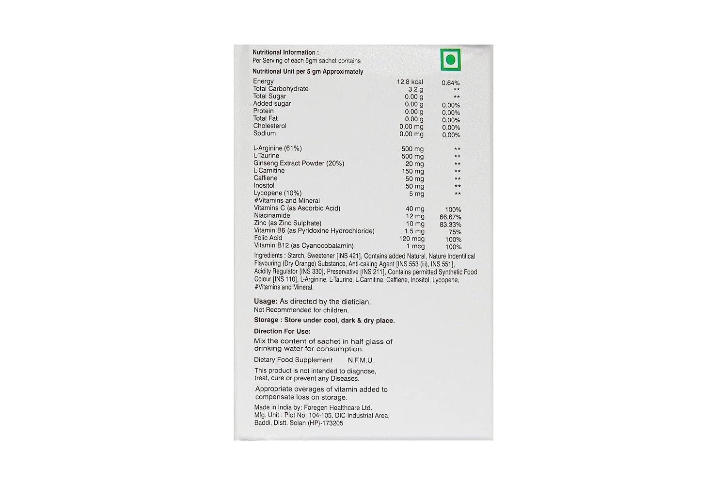 LIFE STYLE STUDIO Need 4 Energy Powder Sachet Body Recovery Nutritional Supplement (Each Sachet 5 Grams) (10 Sachet)