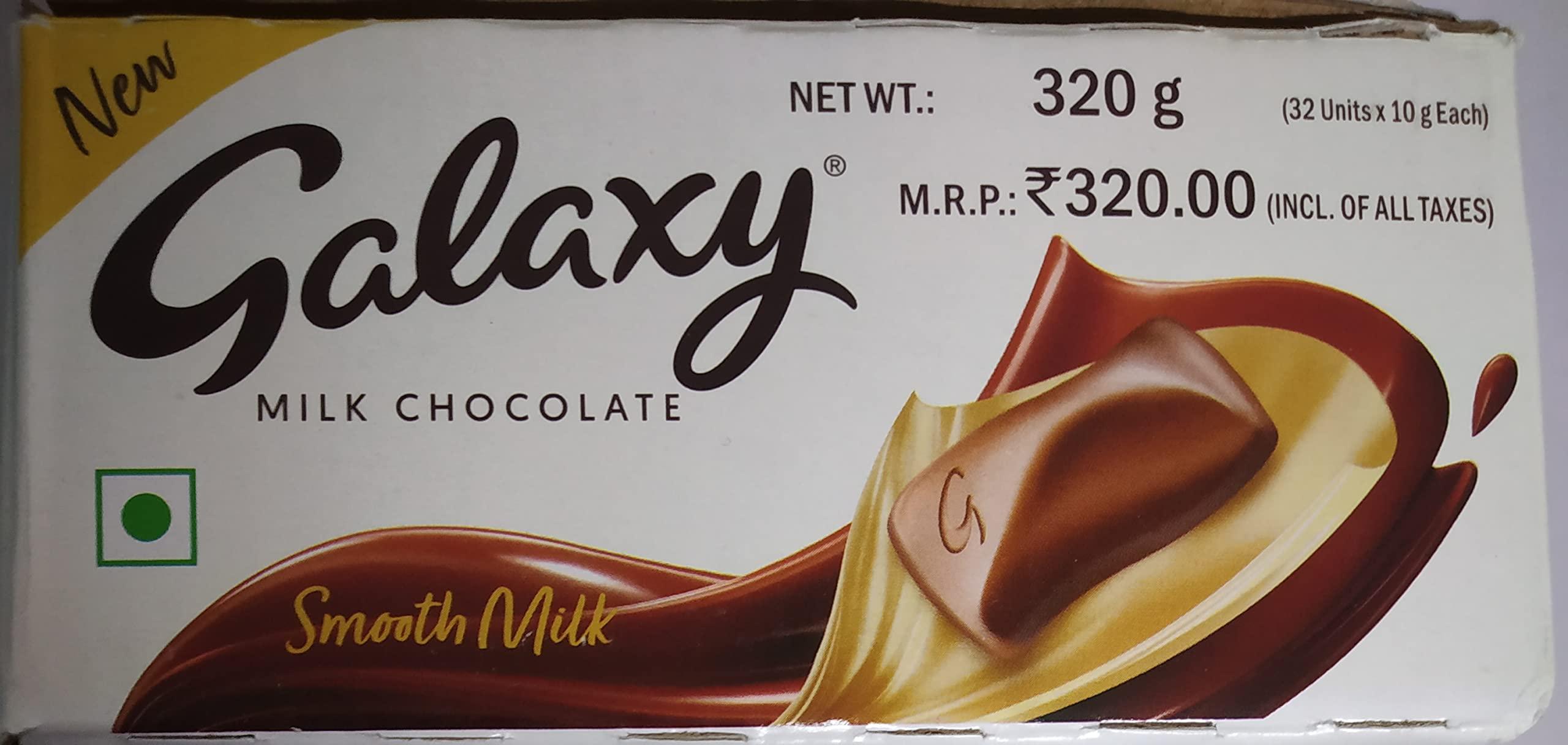 Gifts World Gifts World Galaxy Smooth Milk Chocolate, 320Gram Bar (Pack Of 32)