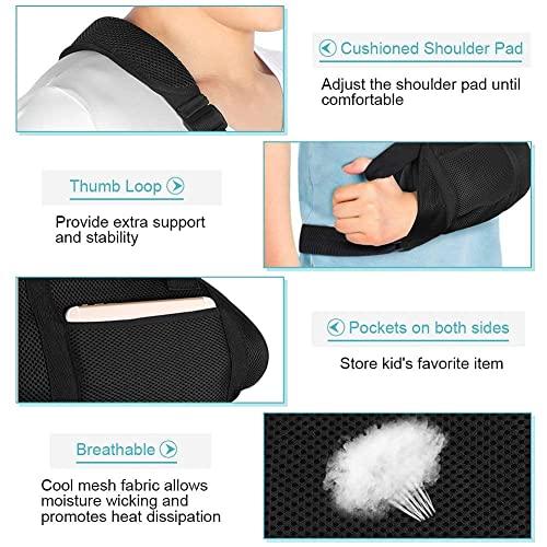 HEALTHCAFE HEALTHCAFE I Arm Sling for Kids,Arm Sling with Waist Strap, Padded Children Arm Support Sling Shoulder Immobilizer for Broken Elbow, Wrist, Arm, Shoulder Injury,Left or Right Arm {Universal Size}
