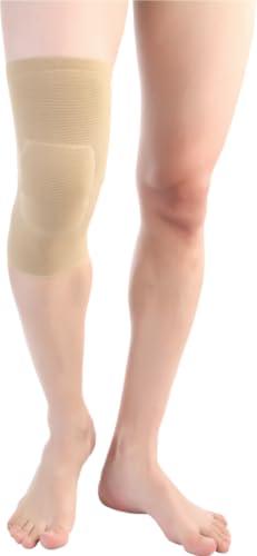 Flamingo Flamingo Gel Cushion Knee Cap | Knee Support Brace for Arthritis, Pain Relief, Sports | Knee Cap for Men and Women | Beige | Large (Single Unit)