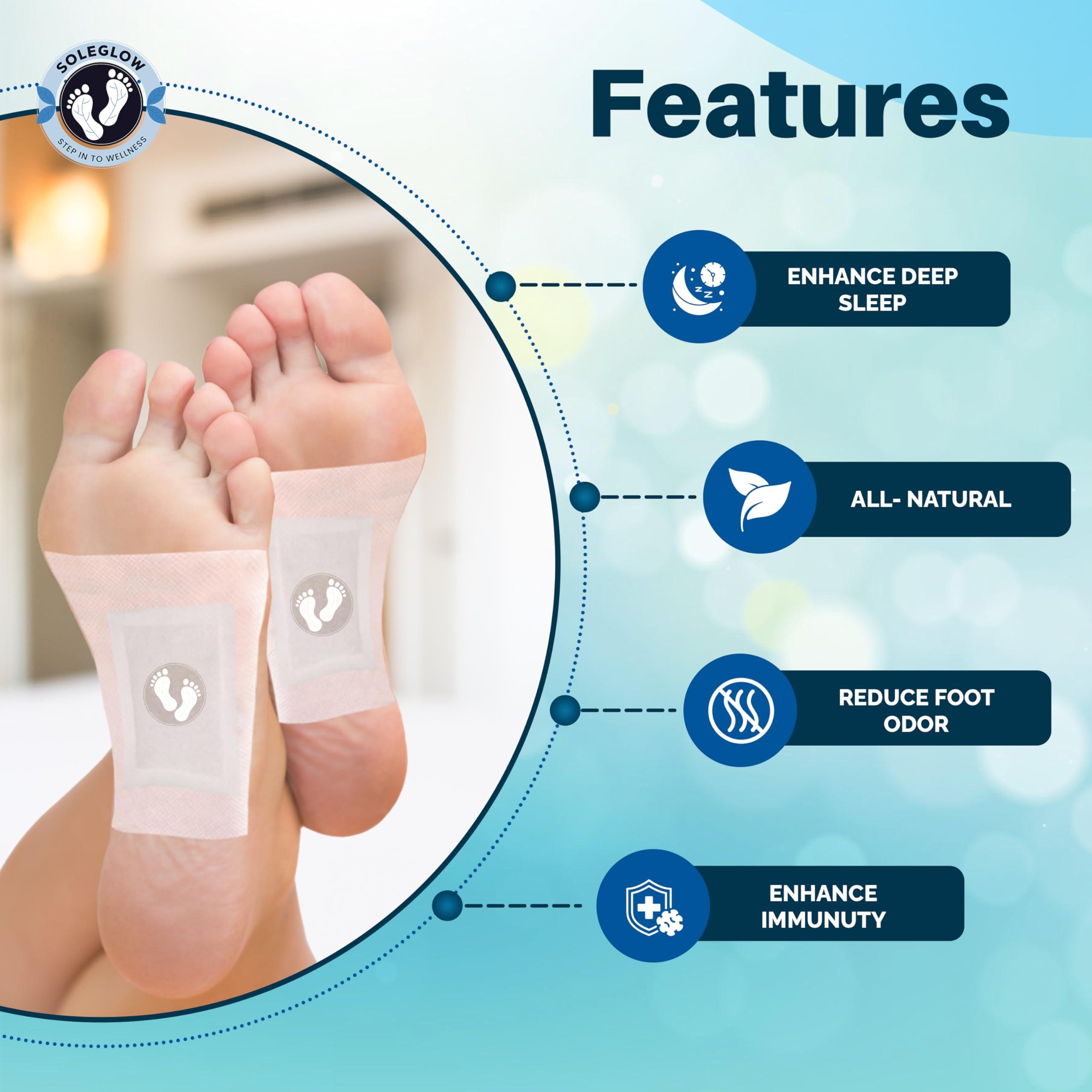 SOLEGLOW Soleglow Natural Ultra Premium Detox Foot Patches Cleansing Toxin Remover Foot Pads for Men & Women Stress Relief & Detoxification (Cornflower, Pack of 2)