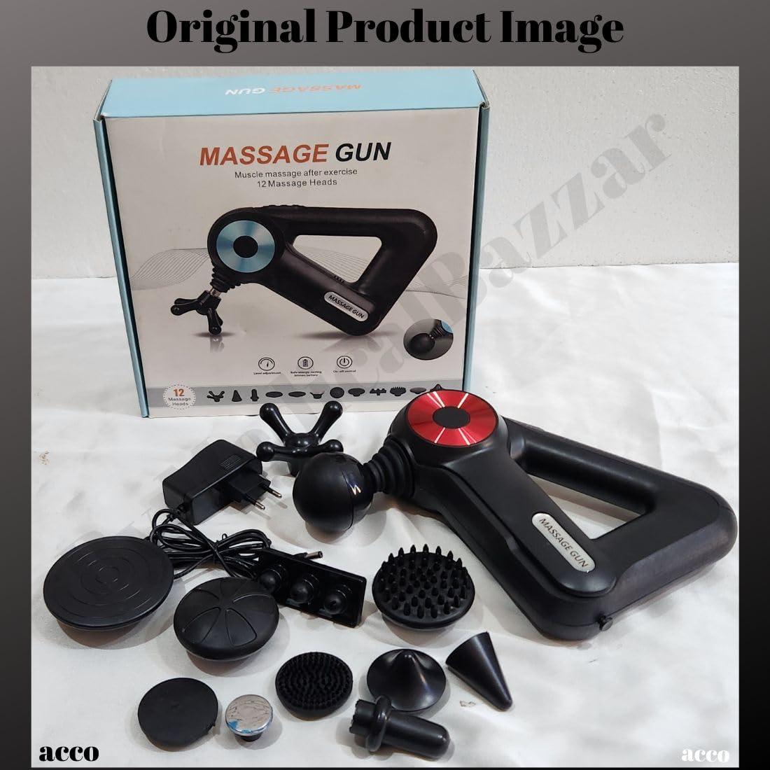 NavaFresh Basics Medical Bazzar Flex Cordless Massage Gun | Deep Tissue Percussion Body Massager Machine For Pain Relief for Men and Women | Touch Display - Percussion Muscle Massage Gun for Full Body, Black