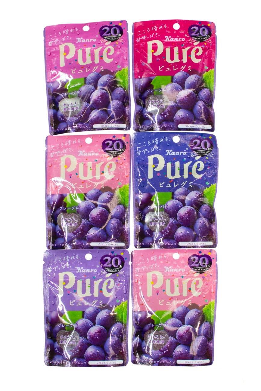 Kanro Kanro Pure Gummy Grape 56g | Pack of 3 | Made in Japan | Japanese Gummy