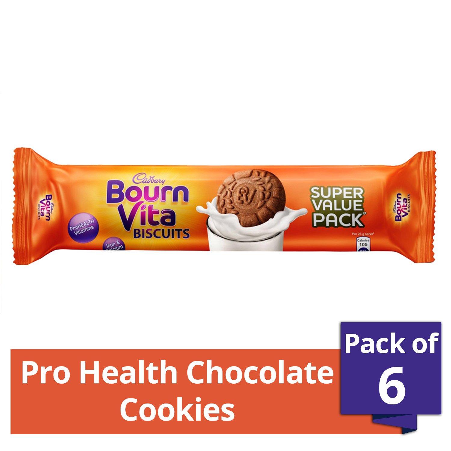 Cadbury Cadbury Bournvita Pro Health Vitamins Chocolate Biscuits, 120 gm Super Value Pack (Pack of 6)