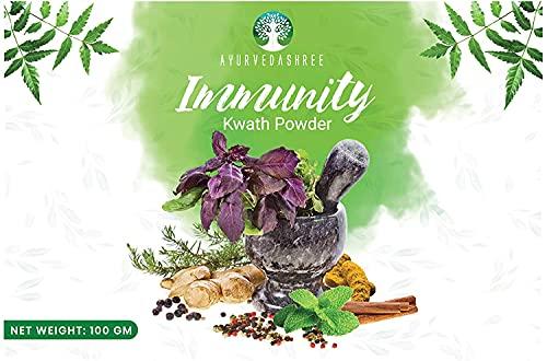 AYURVEDASHREE AYURVEDASHREE Ayush Kwath 100 Gm | Herbal Kaadha | Natural Kaadha | Giloy | Mulethi | Neem | Tulsi | Ashwagandha | Ginger | Mint Leaf | Haldi | Kali Mirch | Ardusa | Jeera | Saunf | Triphala | Trikatu
