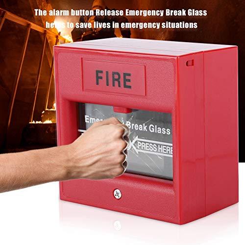 Byged Fire Emergency Button, Fireproof Durable Glass Break Emergency Button, max 3A@36VDC Indoor exit Door for Emergency Door
