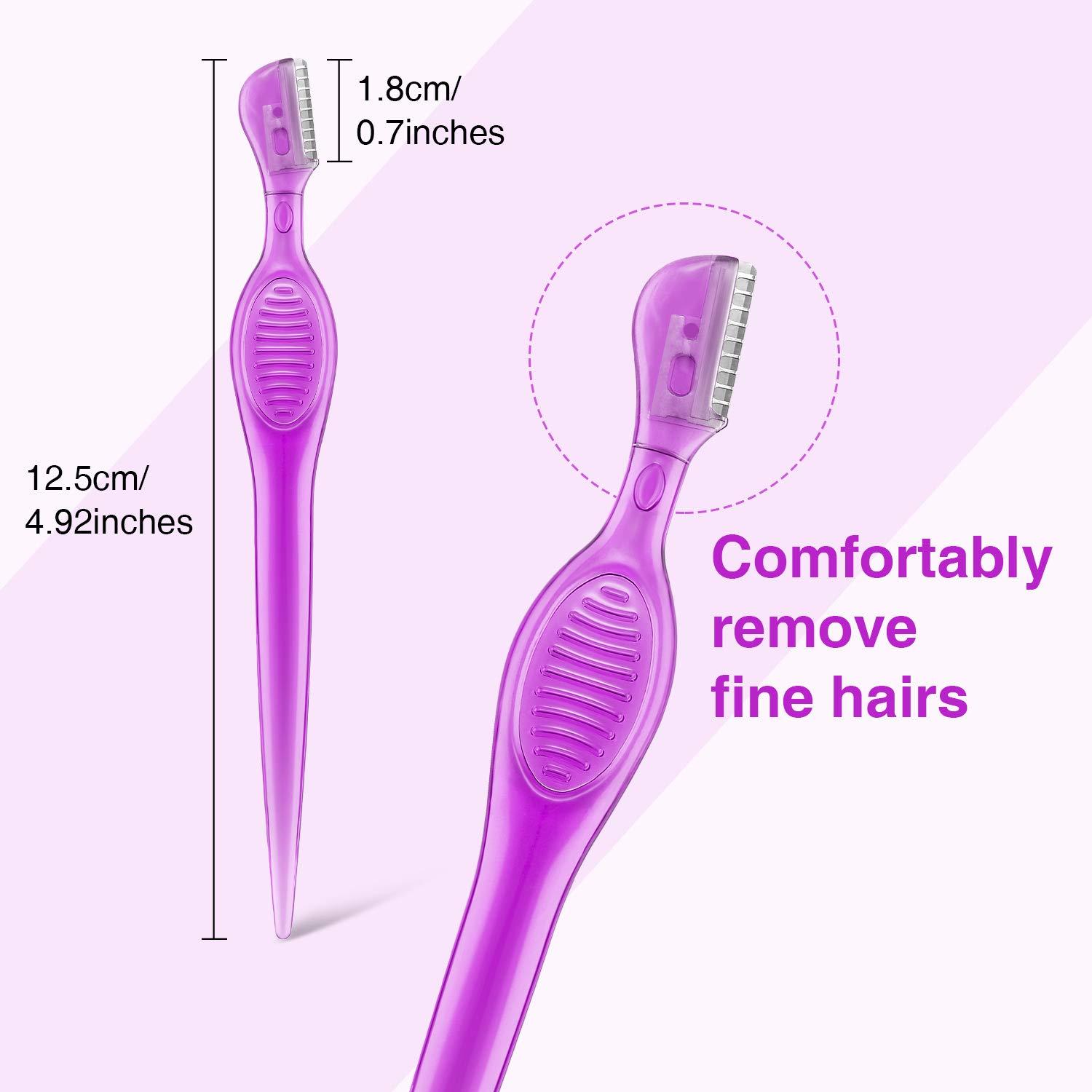 Mudder 24 Pieces Eyebrow Razor Mini Portable Eyebrow Shaver Multipurpose Face Razors Stainless Steel Makeup Face Care Tools with Precision Cover for Women Men Face Hair Removers