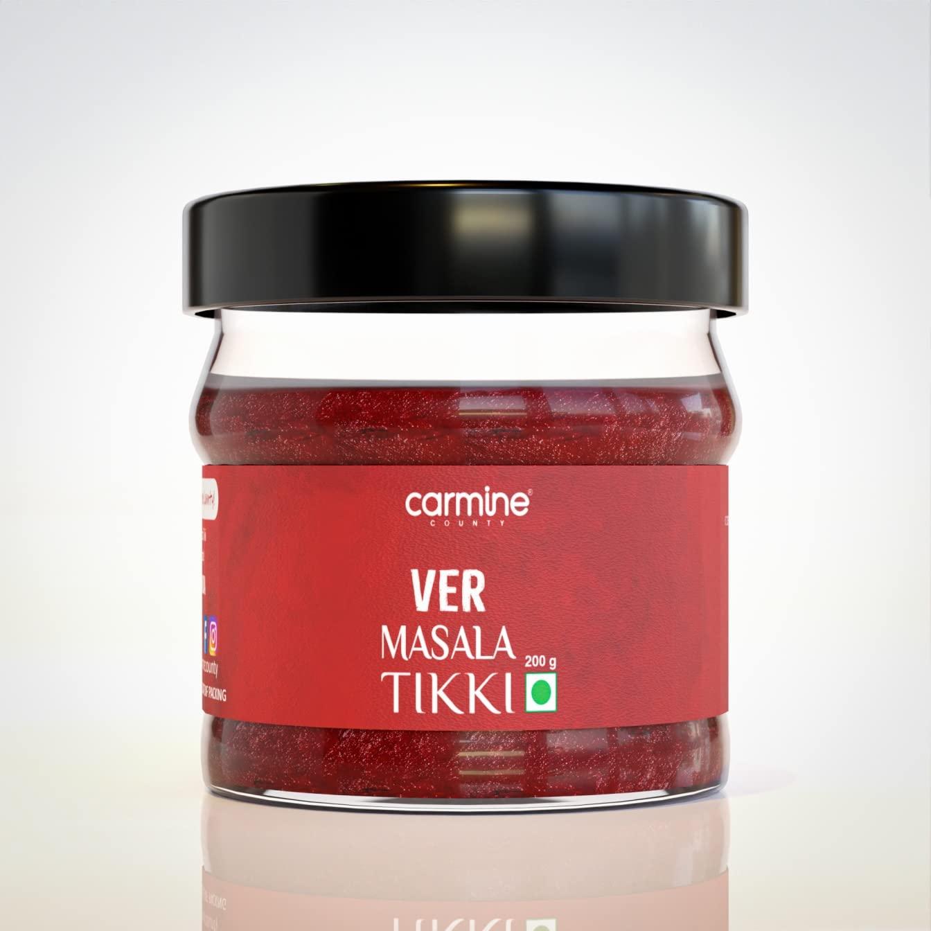 Carmine County Carmine County Kashmiri Masala Tikki (Ver) - Blended Spices & Herbs Premix 200 g - Tasty and flavorful Recipe