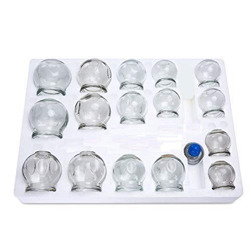 AHCS AHCS Vacuum Glass Fire Cupping Therapy Set Of 16 Pcs Massager