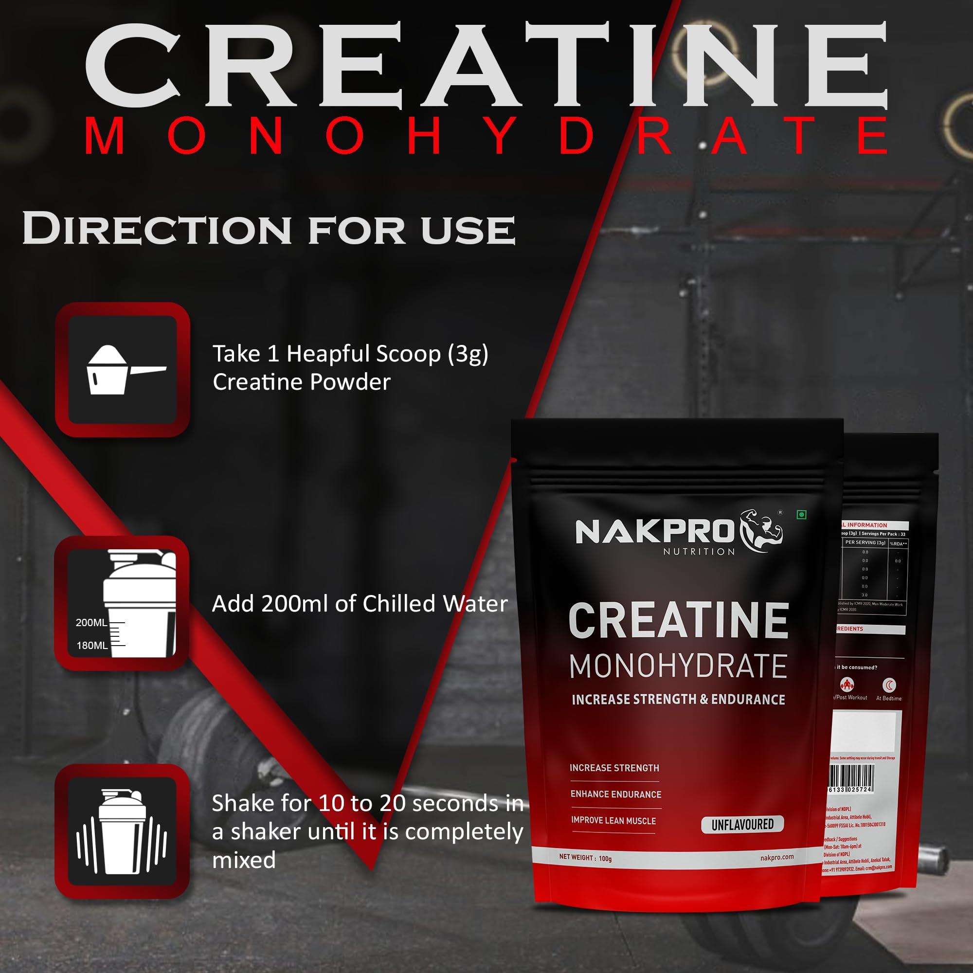 NAKPRO NAKPRO Impact Whey Protein Supplement Powder Combo (1 kg with Creatine, Chocolate)