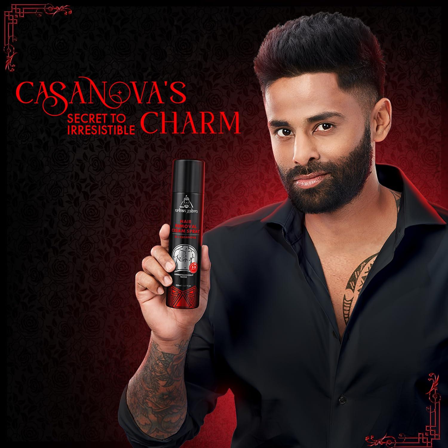 urbangabru Urbangabru Hair Removal Cream Spray for Men - 200 ML | Painless Body Hair Removal Cream | Casanova | Peach Apple