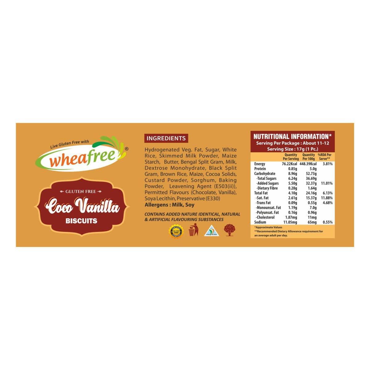 wheafree Wheafree Gluten Free Cream Biscuits Combo 600g (Strawberry, Orange, Coco Vanilla) Certified Gluten Free (Pack of 3 * 200g Each)