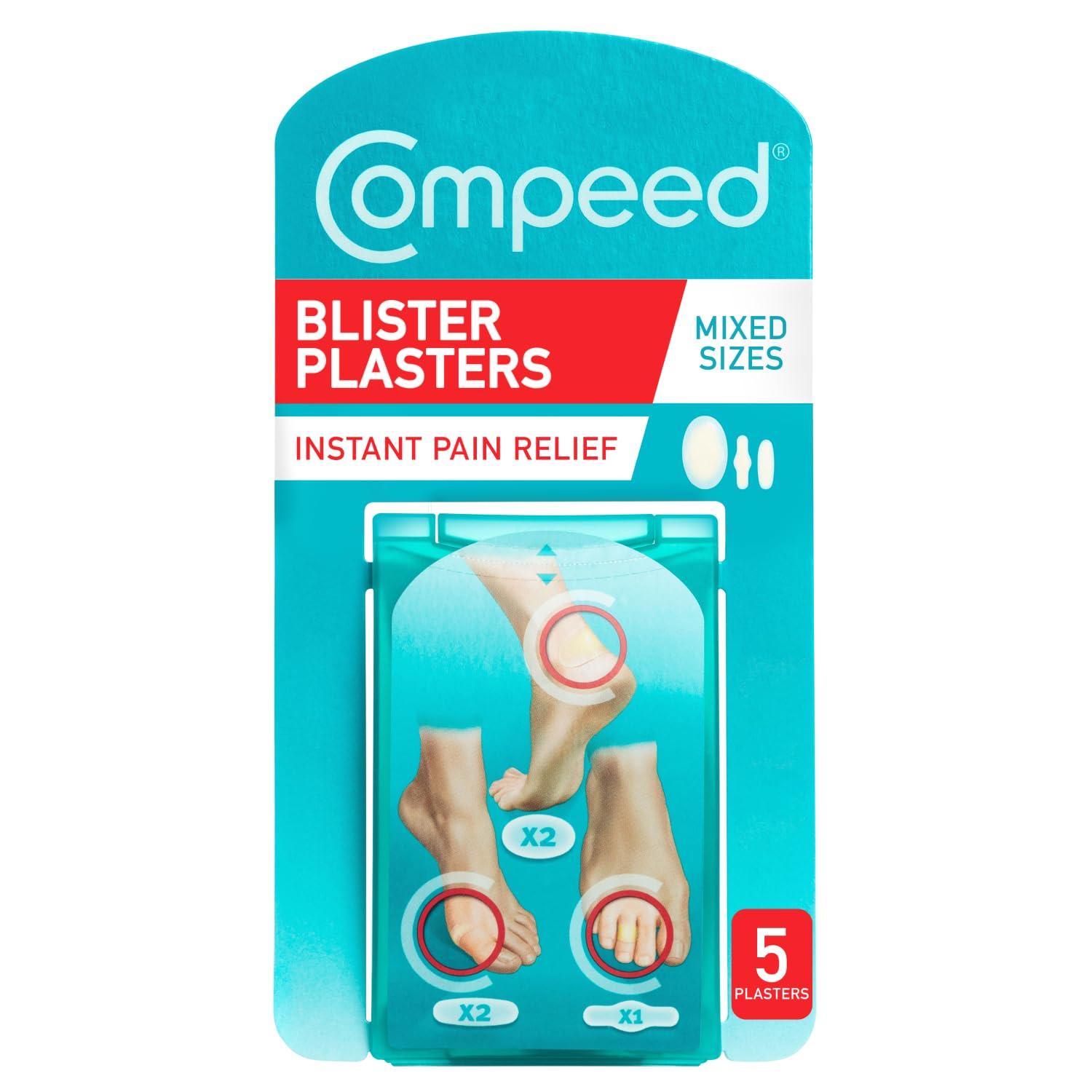 Compeed Compeed Blister Bandage For Foot, Toe, Finger Rubbing Protection, Breathable Foot Protector Hydrocolloid Bandage, 5 Mix Patches Pack