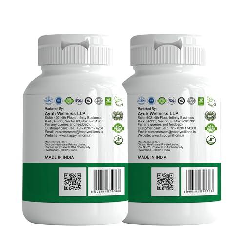 HAPPY MILLIONS HappyMillions Neem Ayurvedic Tablets | Blood Purifier, Liver Detox, Skin Health | Supports Acne and Pimple Control | 60 + 60 Tablets | Pack of 2