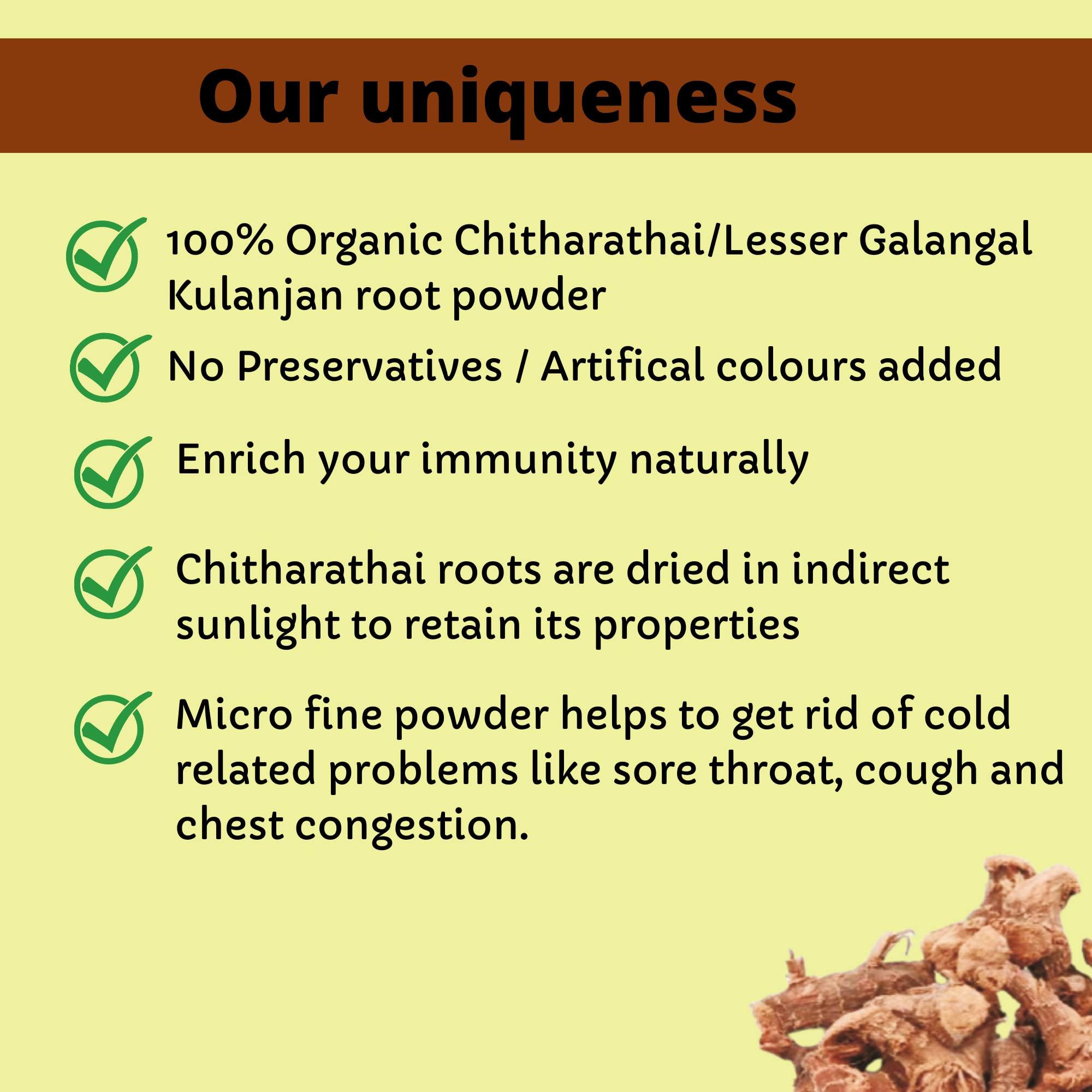 Herb\'s Goodness Herb\'s Goodness Herbal Fresh Sitharathai Powder, Kulanjan, Lesser Galangal, Chitharathai Powder, Helps To Relieve Nasal problem, 100g