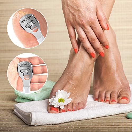Mudder 24 Pieces in Total, 2 Callus Shaver Sets Include 20 Replacement Slices 2 Callus Shavers and 2 Foot File Heads Foot Care Tools Hard Skin Remover for Hand Feet (White)