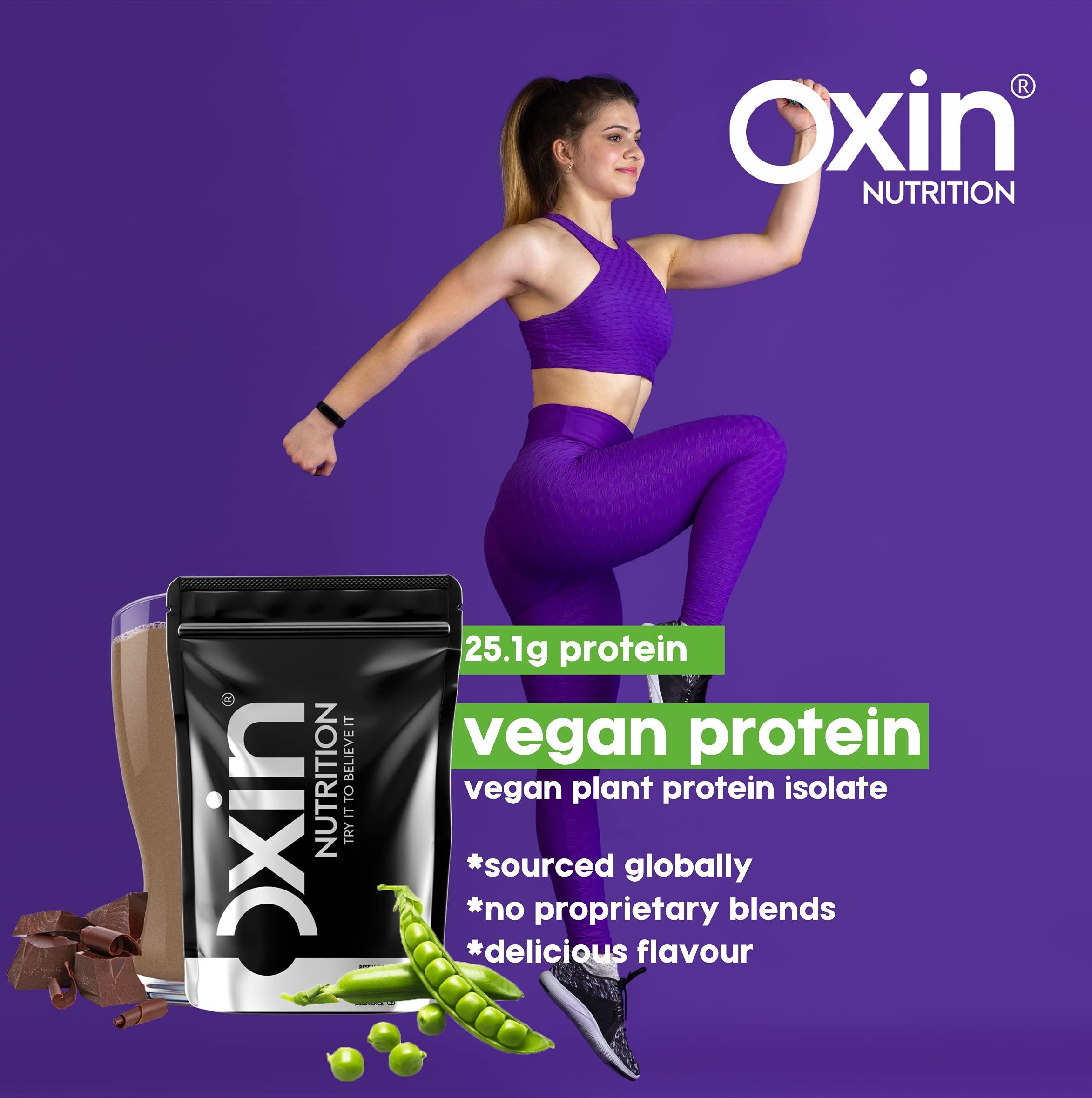 Oxin Nutrition Oxin Nutrition Vegan Plant Protein Isolate 25g Clean Protein For Men & Women Complete Amino Acid Profile 100% Vegan Lactose Free Gluten Free (Dark Chocolate 1lb / 454g)