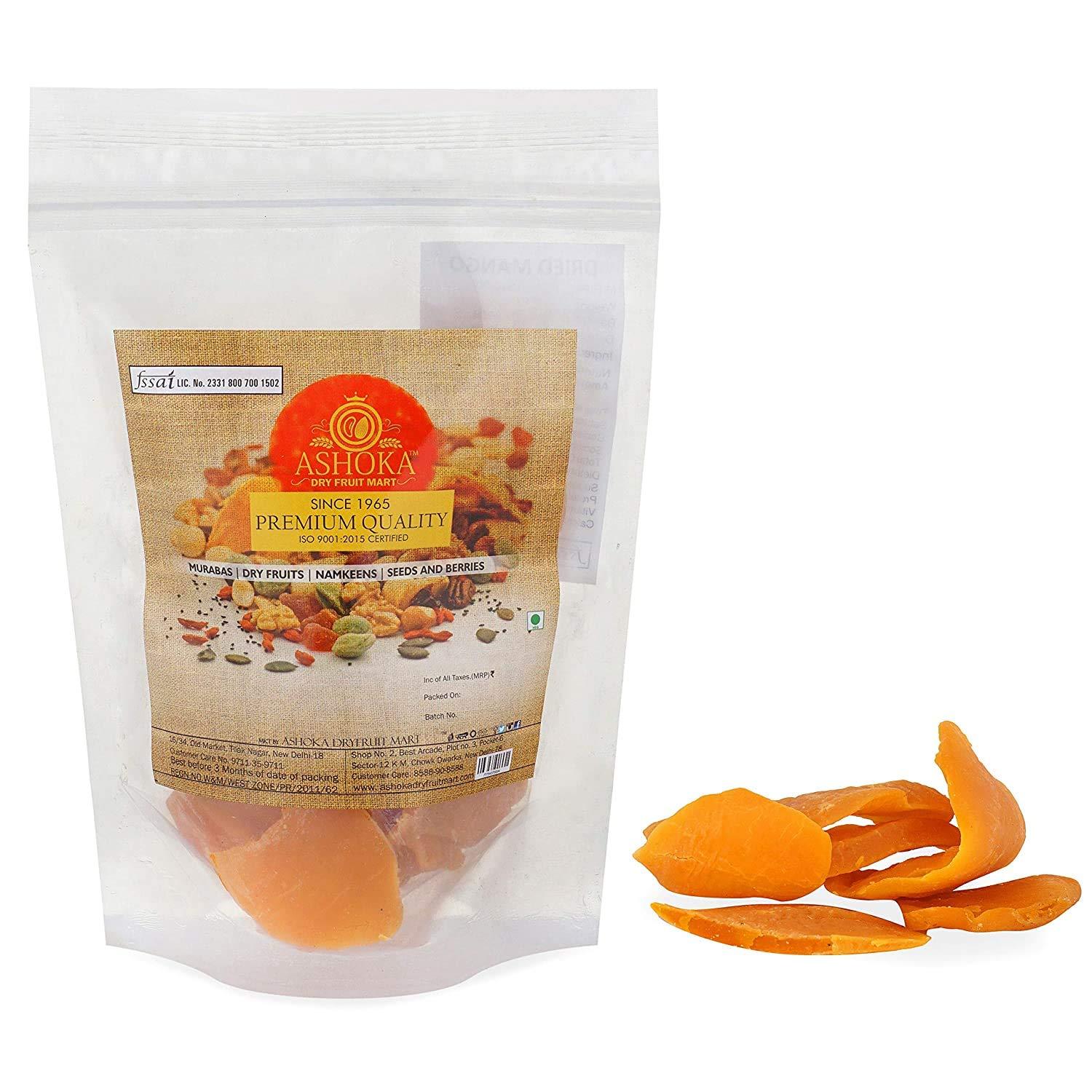 Ashoka Dry Fruit Mart Ashoka Dry Fruit Mart Dried Mango Sour Mango Papad Slice Bar Mango Papad Sour Mitha Dried Mango Slices (250GM)