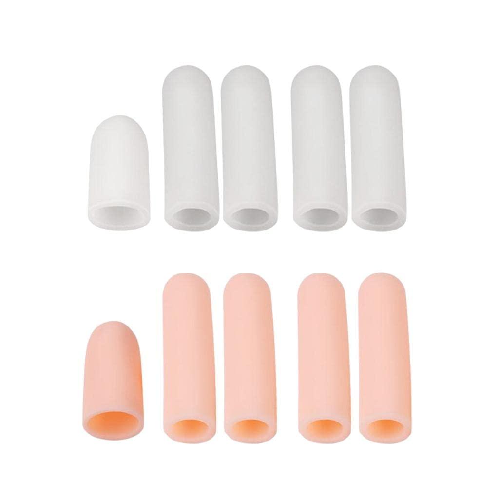 T.O.G. T.O.G. 10Pcs Thumb Protectors Splint Gel Finger Sleeves Caps Cover Tube Skin+White