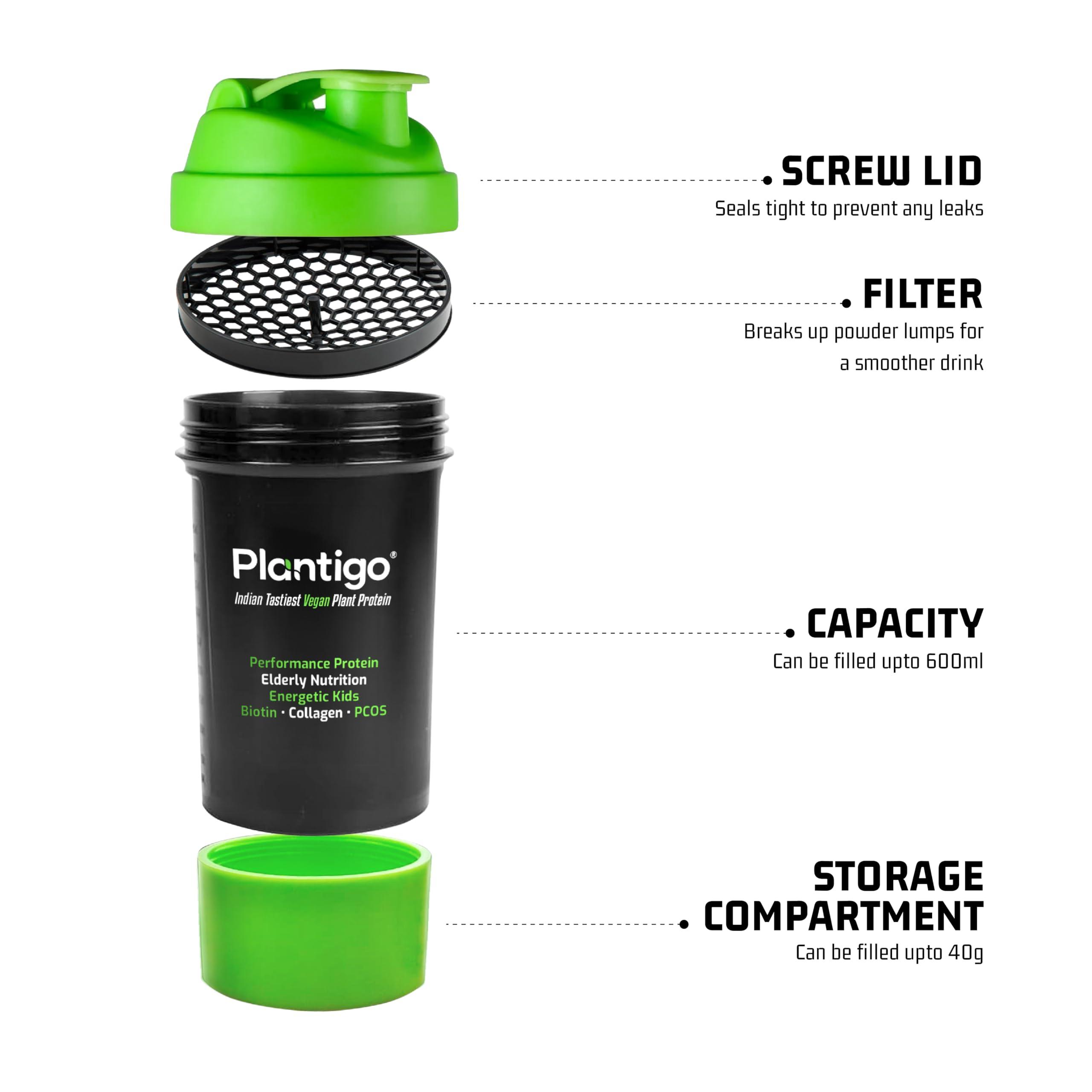 PLANTIGO Plantigo Kids Protein 14g, 11 Vitamins, 8 Minerals, Vegan Nutrition Supplement | Muscle, Bone Growth & Brain Health | Plant Protein Powder for Kids 10+ years | (Vanilla Flavor - 500g + Shaker, 600ml)