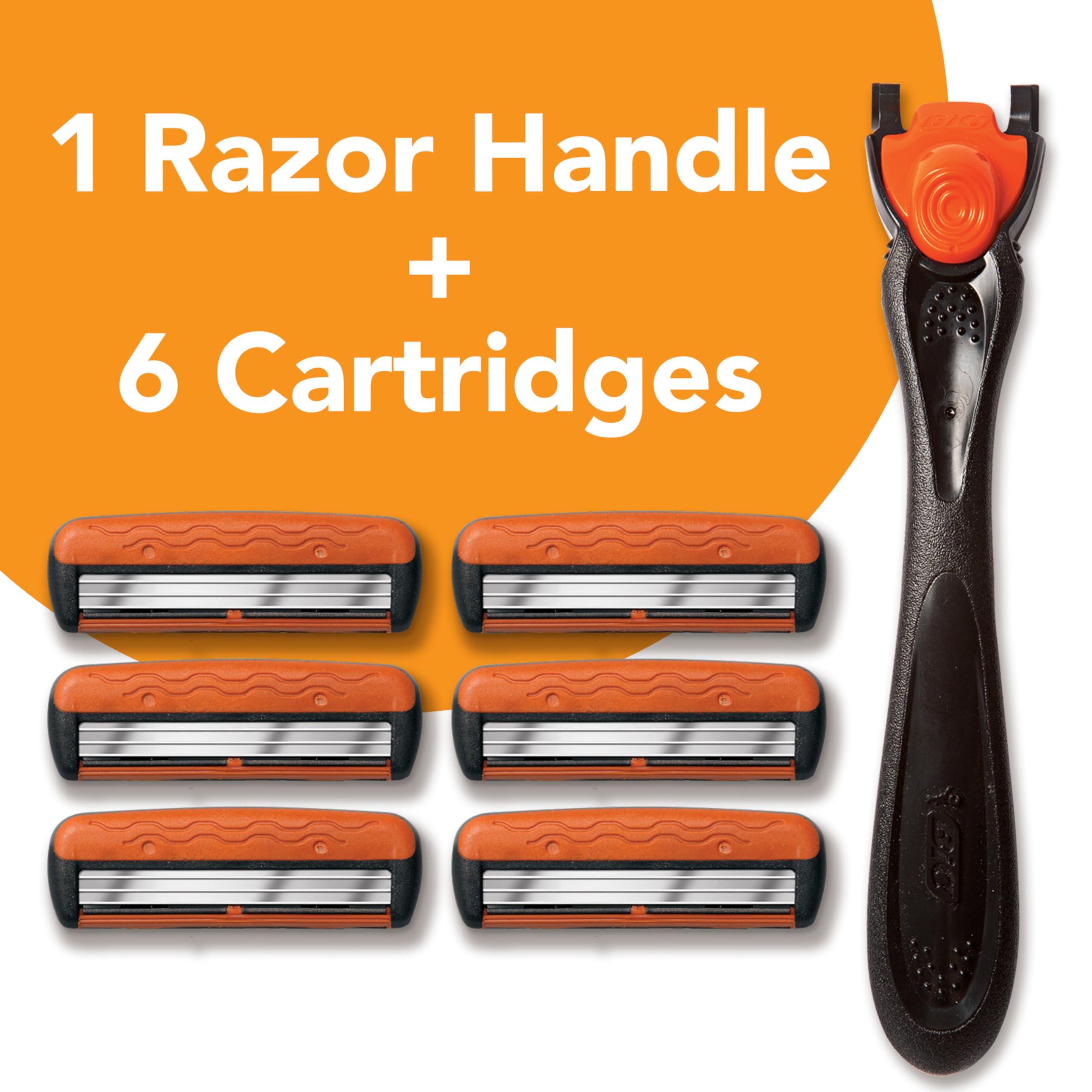 BIC BIC Hybrid Comfort 3 Disposable/System Shaver, Men, 6-Count