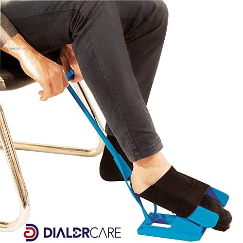DIALDRCARE DIALDRCARE Sock Slider - The Easy on, Easy off Sock Aid Kit | Sock Aid Tool for Elderly, Disabled, Pregnant, Diabetics - Pulling Assist Device - Socks Helper (BLUE)