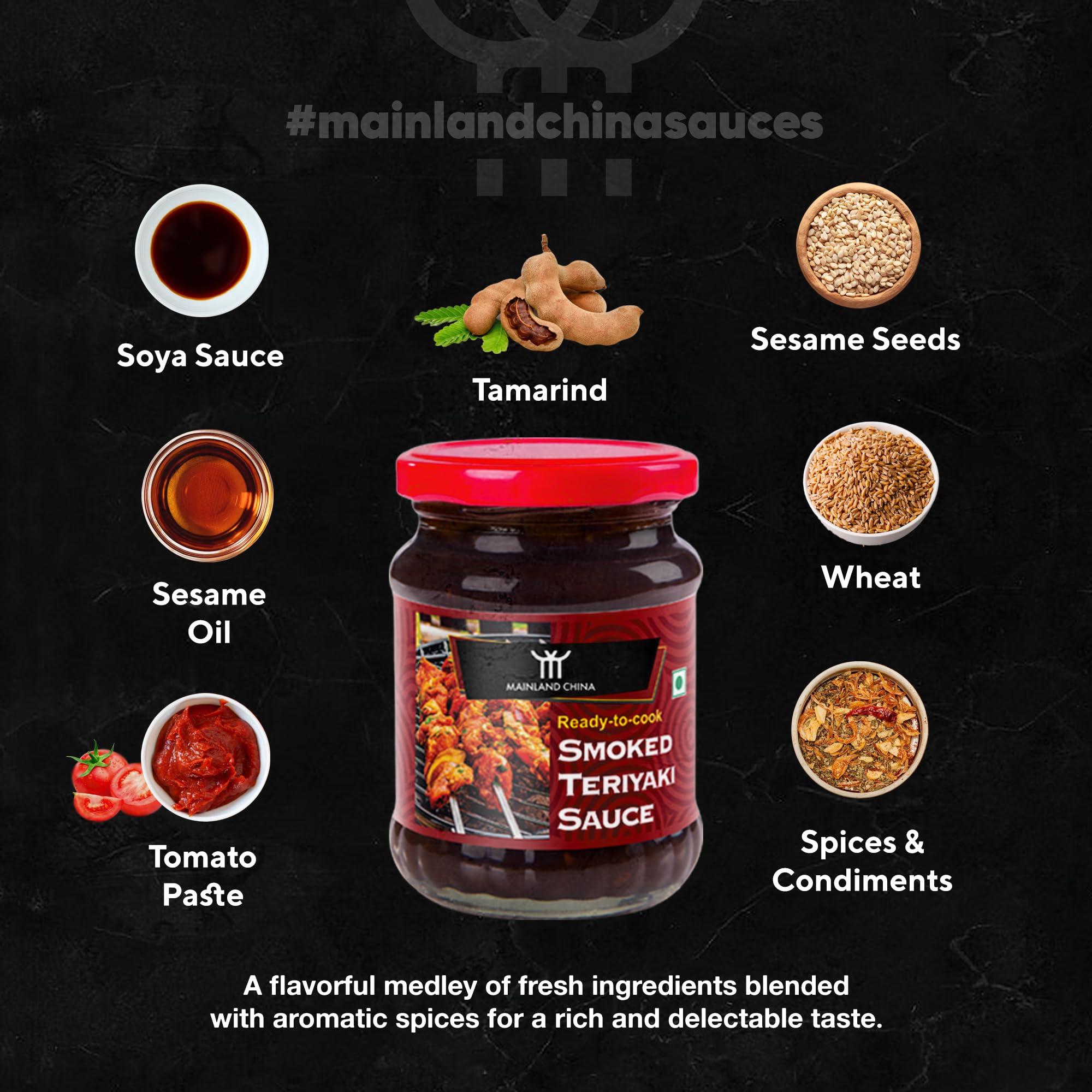 Mainland China Mainland China Smoked Teriyaki Sauce | Culinary Sauce | Japanese Style Teriyaki Sauce | Ready To Cook Sauce | No Artificial Colour Or Flavour Added | Bring Mainland China Taste At Home | 100% Vegan Sauce | Delicious Sauce Bottle | Chinese Test Made i