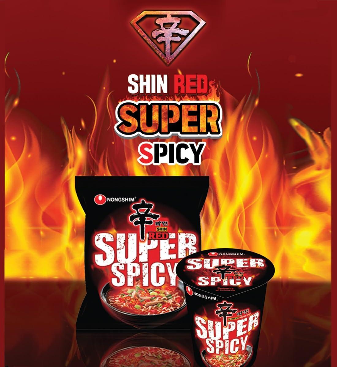 Nongshim Nongshim Shin Red Super Spicy Instant Noodles, 4.23 oz 120 g, 5 Pack