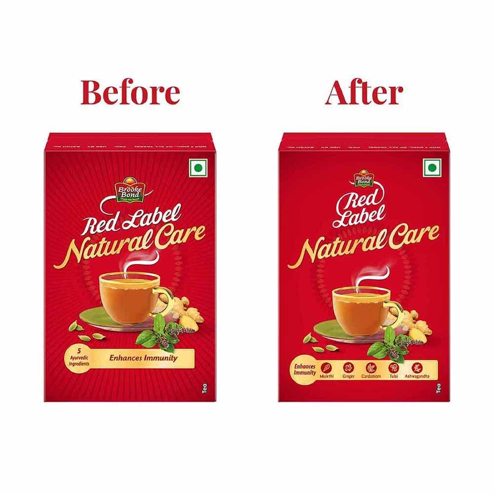 Brooke Bond 3 Roses Dust Tea, 500g Carton & Brooke Bond Red Label Natural Care Tea, with 5 Ayurvedic Ingredients, 500 g