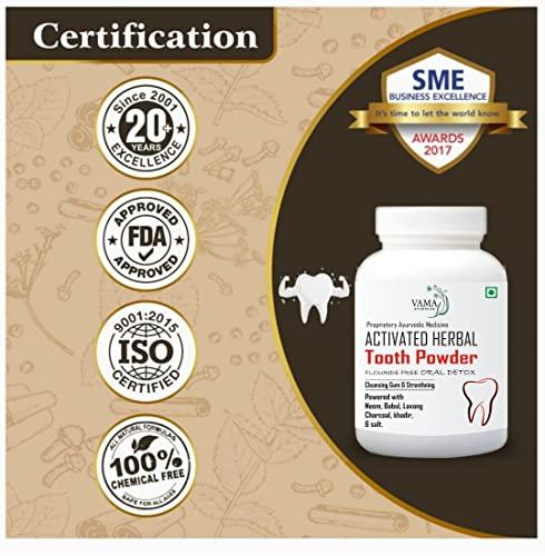 Vama ayurveda VAMA ROOTS Ayurvedic Dant Manjan Organic Teeth Powder Strong White Teeth Germ Killer | Hot Cold Sensitivity,Dental Pain Tooth Ache Relief, Mouth Smell Bed Breath Remover 100gm