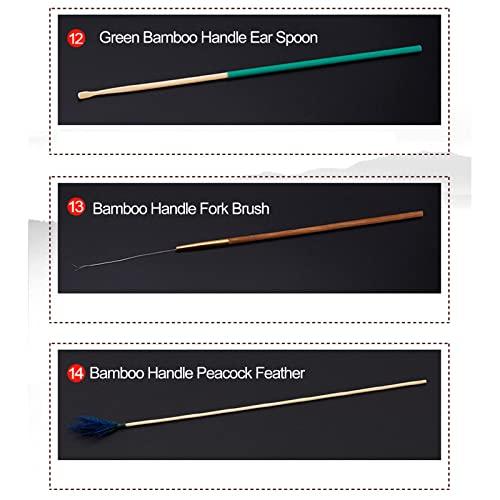 RYAP Ear Massage Set Earwax Cleaner Kits Goose Feather Stainless Steel Earpick Wax r Lnous Ear Pick Curette Goose Feather Ear Pick Ear Cleaner Spoon Spiral Ear Clean Tool