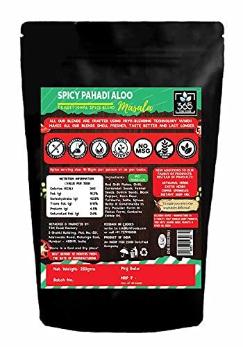365 STORE TO DOOR 365 STORE TO DOOR Indian Spice – Spicy Pahadi Aloo Masala, 250 gm. | Homemade Powdered | for Healthy Cooking | Ready to use | All Seasonings Spices | Pure & Hygiene | Spice Mix – Pack of 1