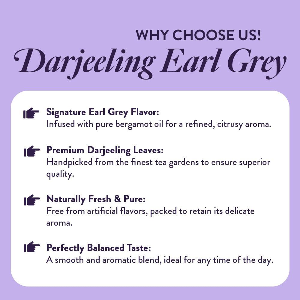 Saffron Cup Saffron Cup Darjeeling Earl Grey Black Tea | Loose Tea Leaves 100 gm | Strong Darjeeling Tea Blended with Bergamot Flavour and Lavender Flowers | Boosts Energy & Metabolism, Improves Immunity | 100% Natural Teas