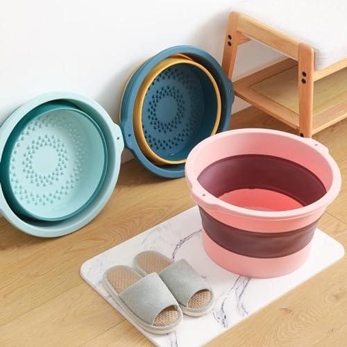 Clefairy Clefairy Foldable Footbath Pail Massage Soak Bucket Household Easy Storage Basin/Folding Foot Bath Spa Massage/Basin Foot Bucket/Large Foot Soaking Tub for Soaking Foot,Toe Nails, and Ankles,Pedicure