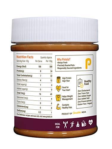 Pintola Pintola All Natural Peanut Butter (Crunchy) (1 kg) (Unsweetened, Non-GMO, Gluten Free, Vegan) + Pintola All Natural Almond Butter (Crunchy) (200g)