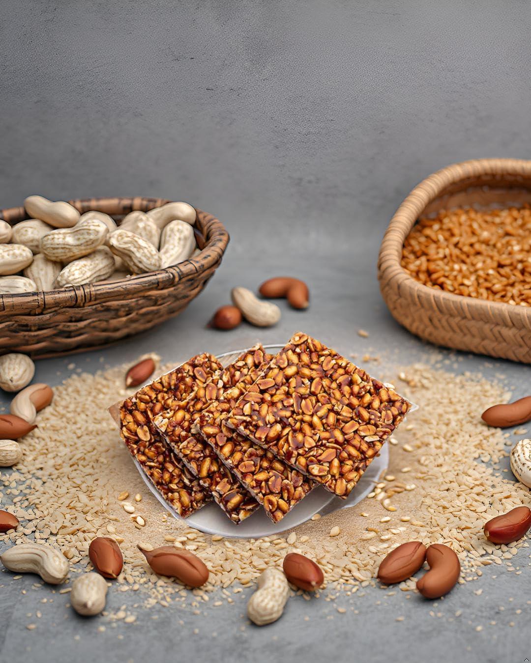 Turf Turf Bharuch Gujarat Peanut and Jaggery Chikki -| Gujarati Special Gud Moongfali Patti | Special | Gur Mungfali Chiki (Crunchy & Crispy) (250_GMS)