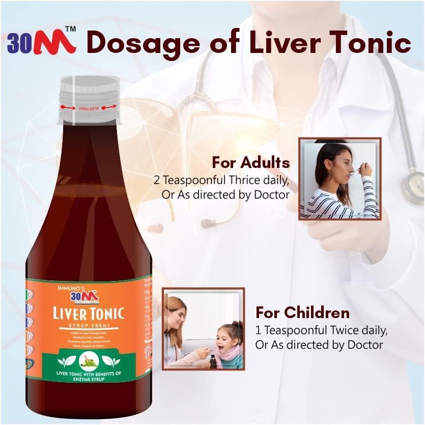 30M 30M Ayurvedic Fatty Liver Tonic Syrup Medicine For Children Pack of 4-200mL | Liver Detox Ayurvedic | Liver Tonic