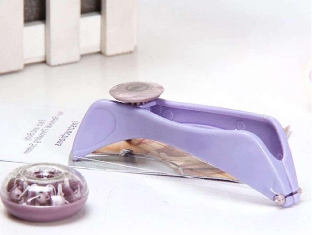 Naivete Naivete Slique Eyebrow Threading Machine For Face and Body Hair Thread and Removal Epilator System Tweezer Trimmer Kit for Women (PurpleColour, 1 pcs)