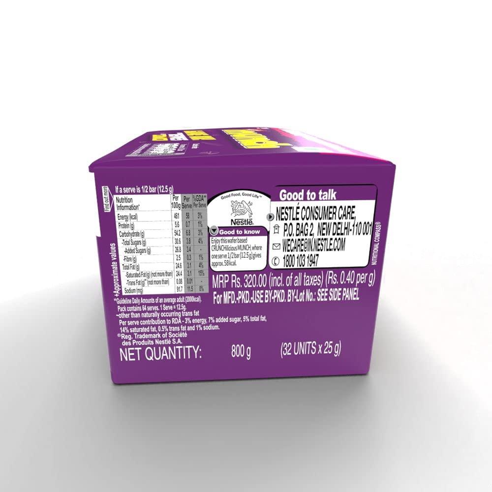 Nestle MUNCH Nestle Munch Maha Crunch-Illicious IPL Box- 800g (25g Wafer, Pack of 32)