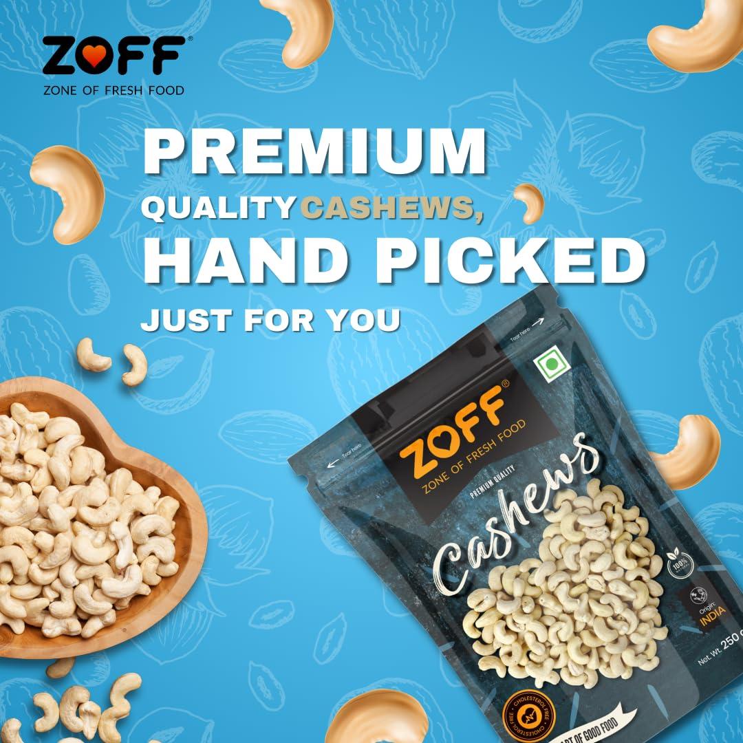 Zoff Zoff Premium Daily Needs Mixed Dry Fruits Combo - Almonds, Cashews, Raisins, Roasted Pistachios, & Walnut Halves 250g Each | Premium Zip Lock Pouch | Net weight - 1.25Kg