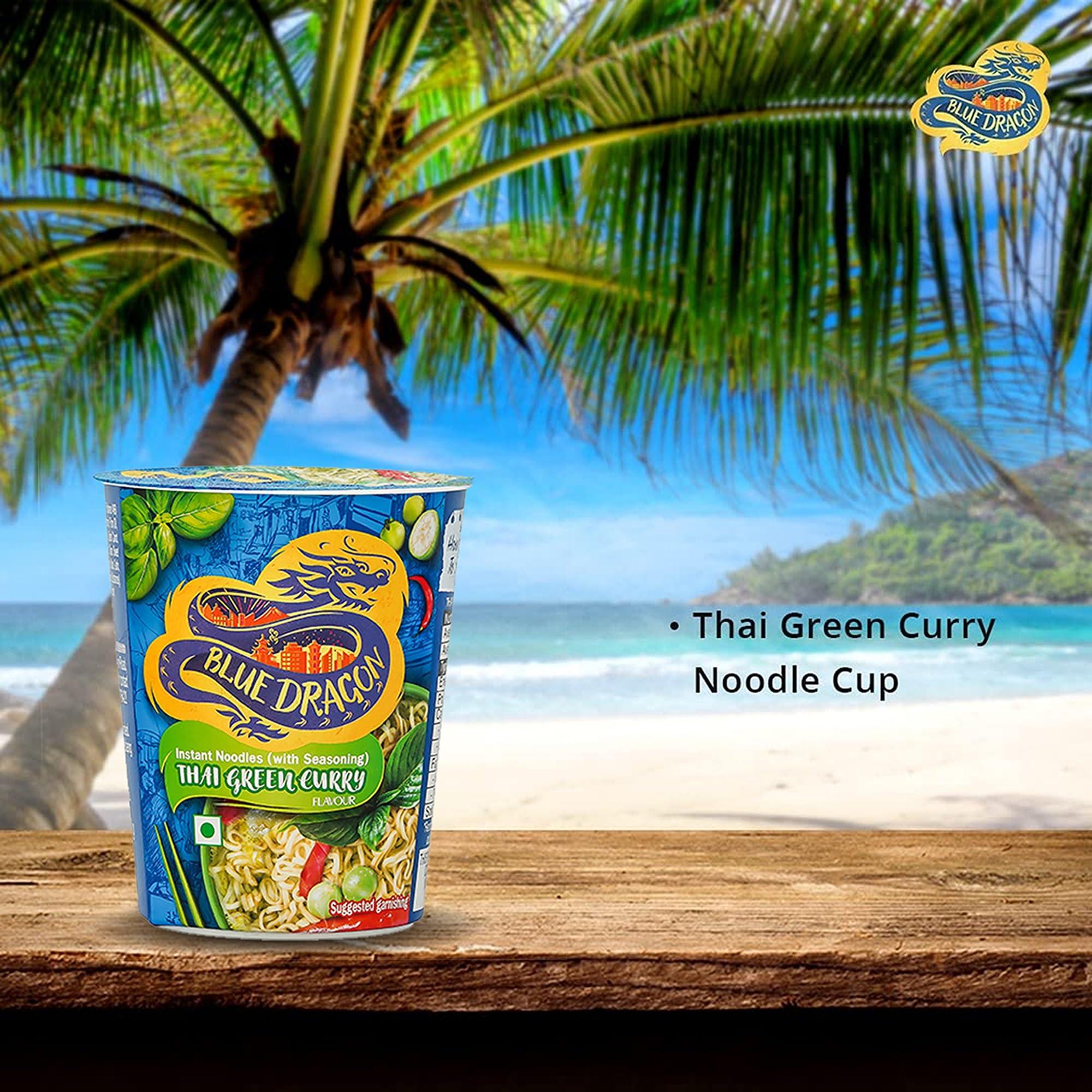 Blue Dragon Blue Dragon Instant Cup Noodle - Thai Green Curry Cup Noodle | Easy to Making | Vegetarian Food | No Preservative & Artificial Colors | Instant Cup Noodle - 63gm