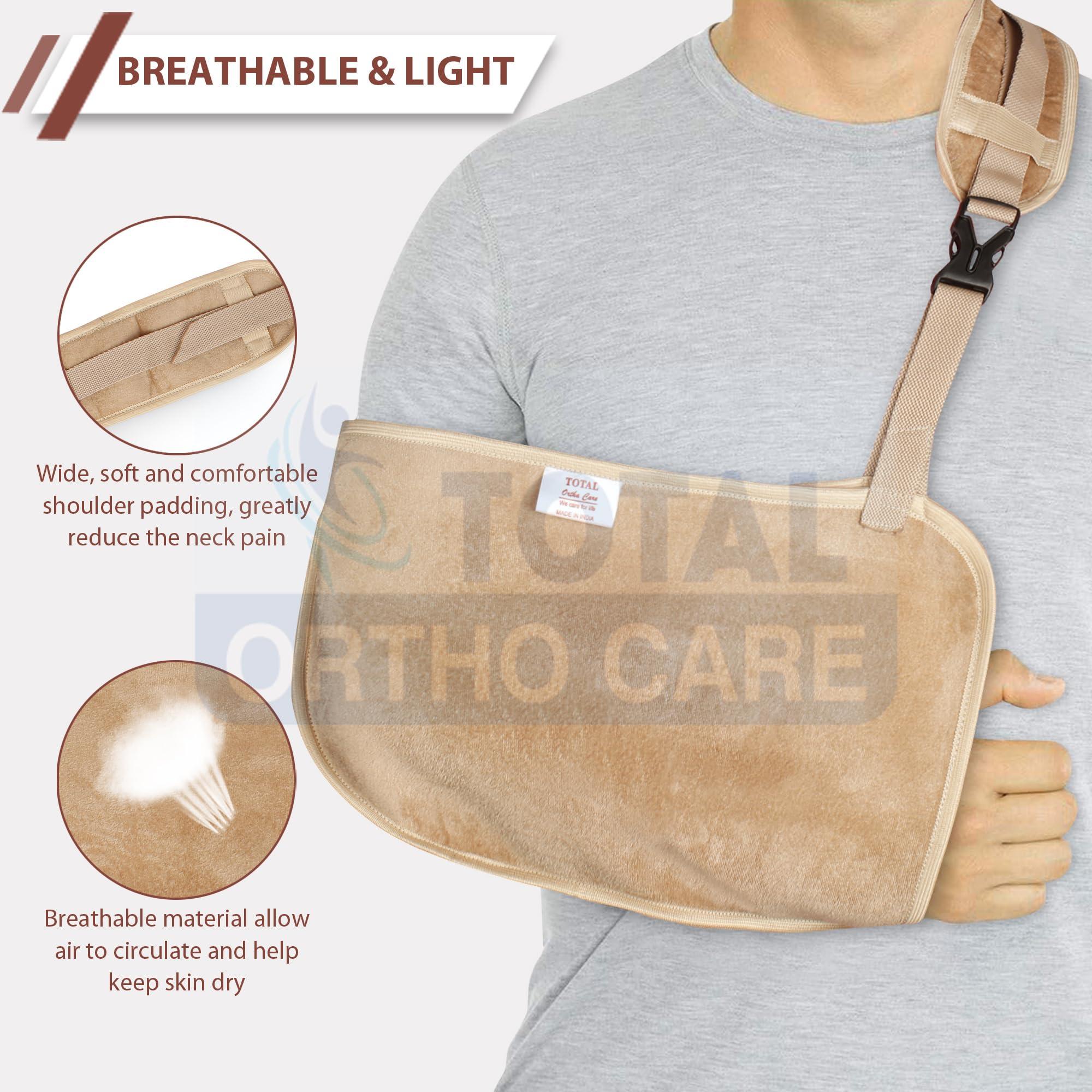 TOTAL Ortho care TOTAL Ortho care Arm Sling Pouch support to the arm or shoulder in case of closed or surgical management of strain, sprain, fractures and dislocation (Size - Small)